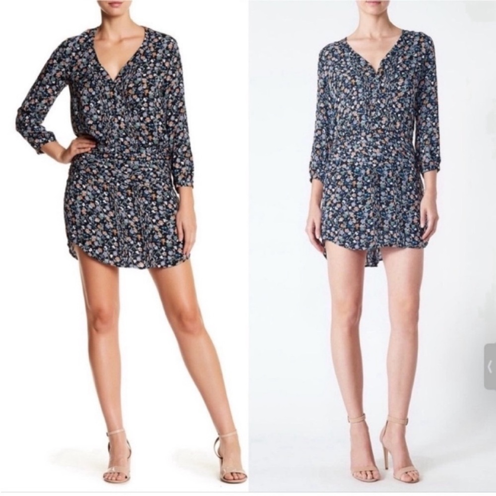 VERONICA BEARD August Floral Pintucked Silk
Boho Mini Dress Size 10